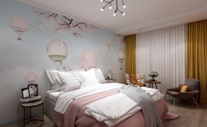 女儿房间为孩子打造了属于自己的专属空间，实现的粉色公主风格。