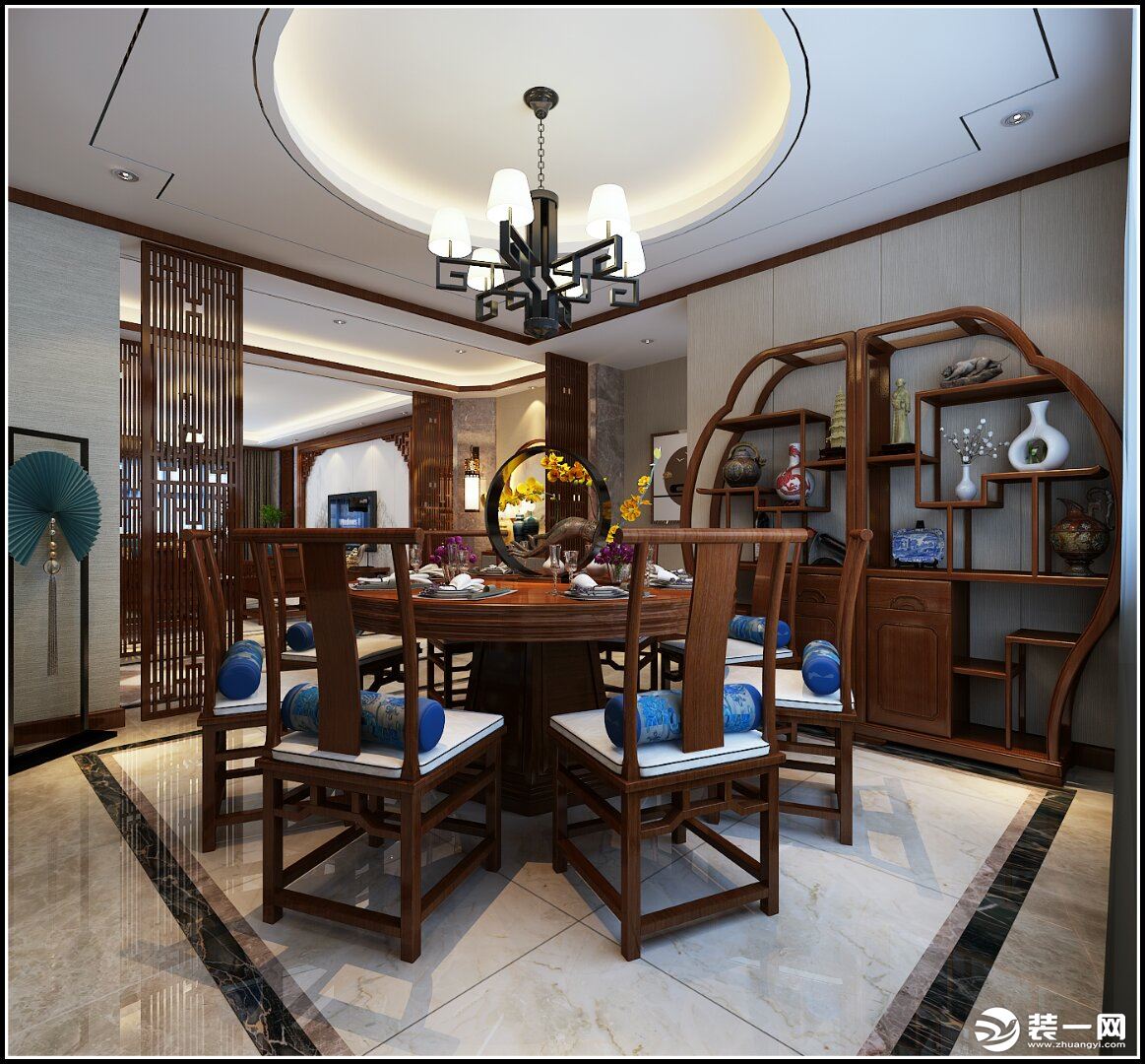 中国传统居室非常讲究空间的层次感，这种传统的审美观念在“新中式”装饰风格中，又得到了全新的阐释