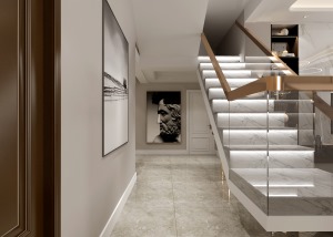 银堤漫步190平复式现代时尚风格楼梯装修