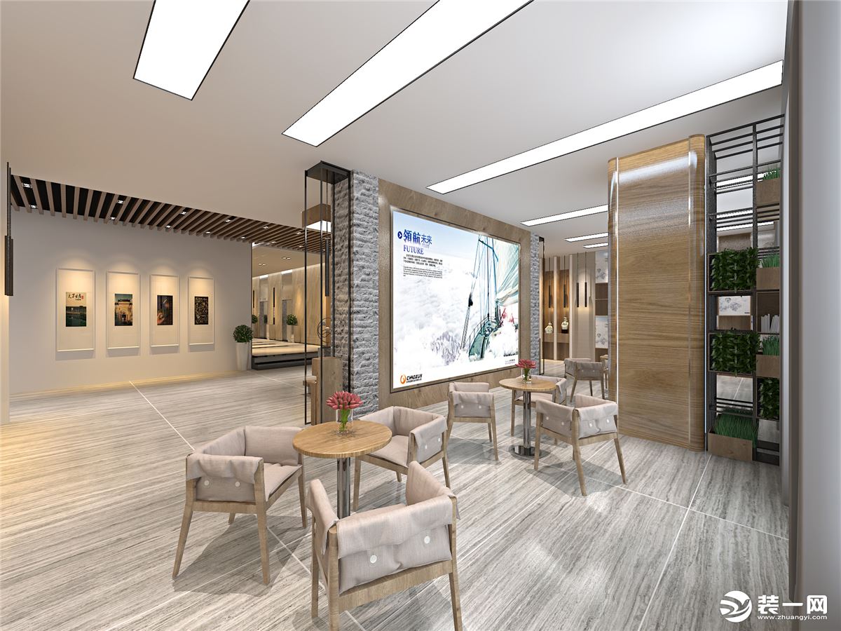 云南鲁班装饰-上海东盟大厦-办公室-1100平方米-大厅休息区
