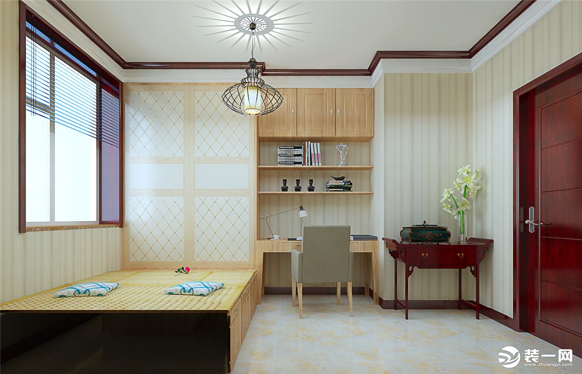 泰悦豪庭130平米古典中式装修——榻榻米卧室