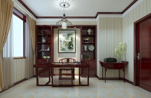 泰悦豪庭130平米古典中式装修——书房