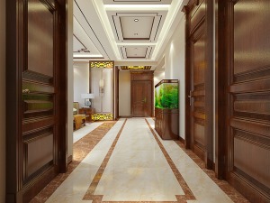 原平吉祥花苑185平米中式全包装修案例——走廊
