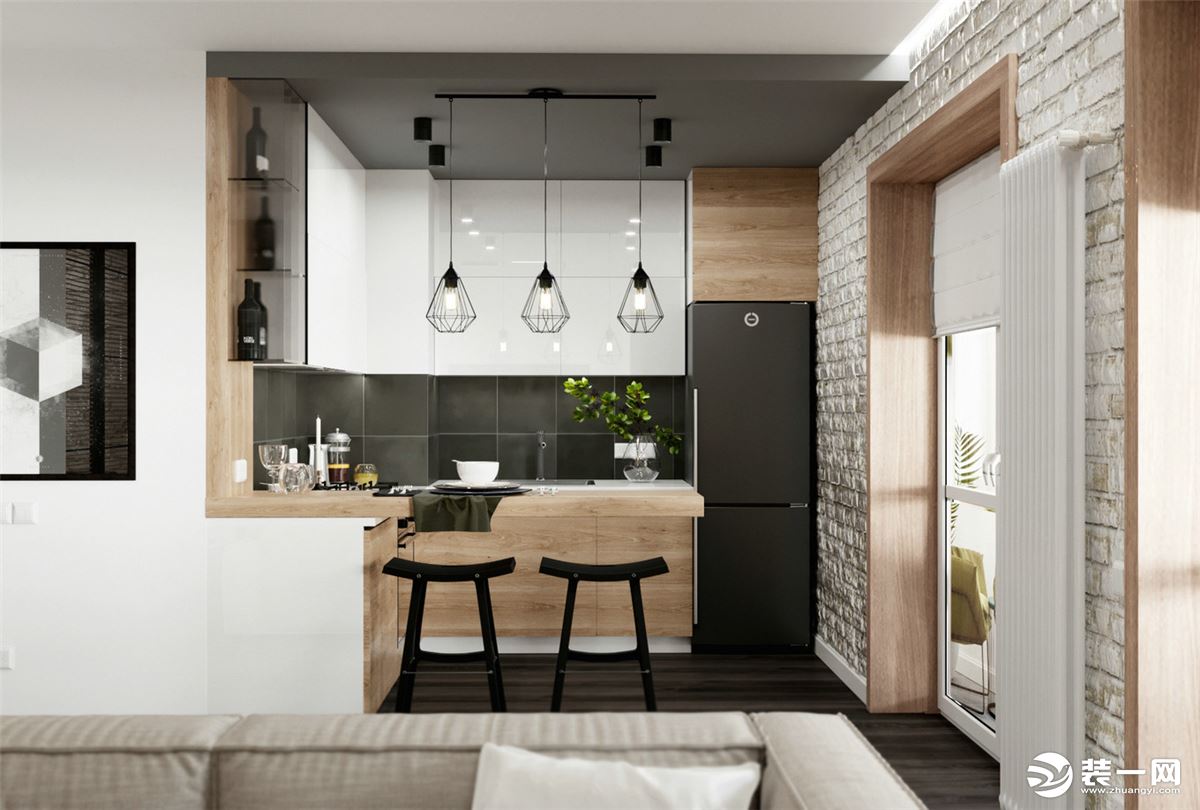铜仁豪庭装饰迪亚豪斯90平米现代北欧风格厨房装修效果图