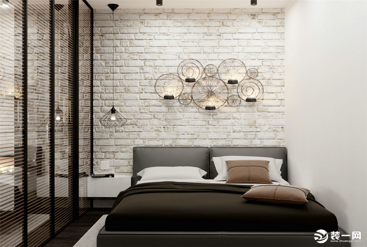 铜仁豪庭装饰迪亚豪斯90平米现代北欧风格卧室装修效果图