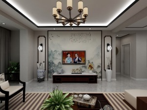 滨江汇三居室新中式风格造价100000元