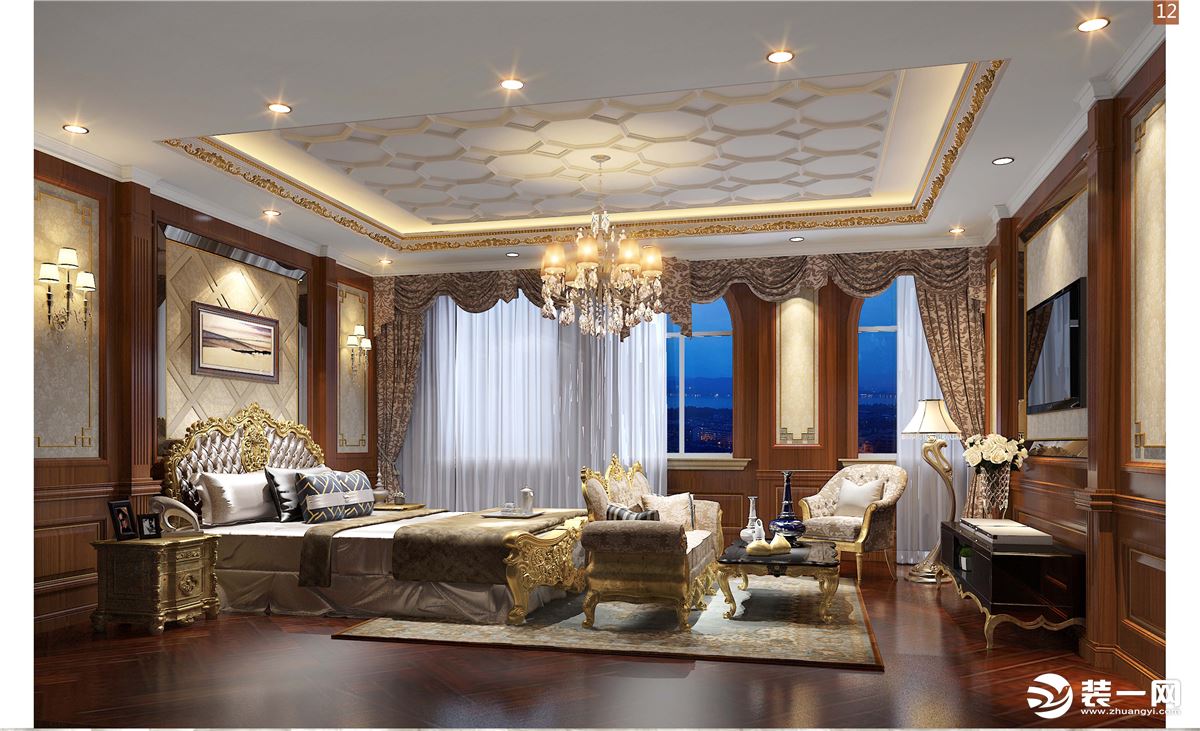 卧室石家庄镜和设计凤凰公寓样板间欧式风格装修设计案例