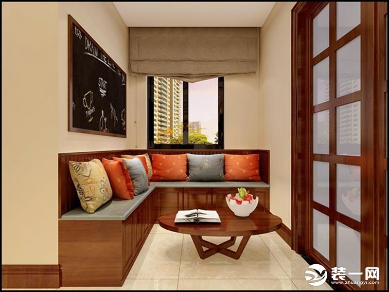 惠州乐巢装饰新时代150平美式风格门厅效果图