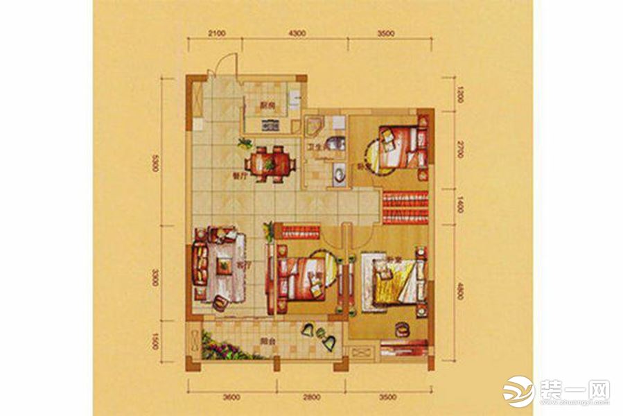 惠州乐巢装饰群富花园112平简欧风格平面设计图