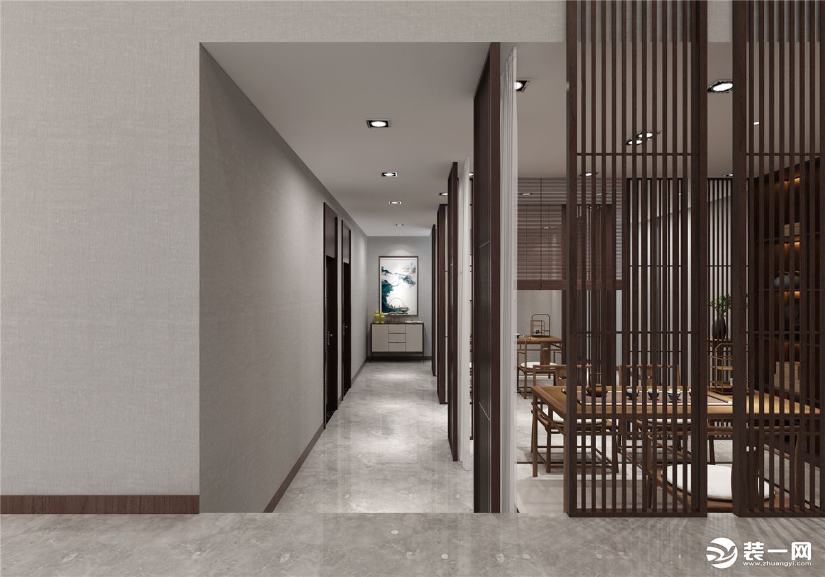 新中式茶樓，走廊
