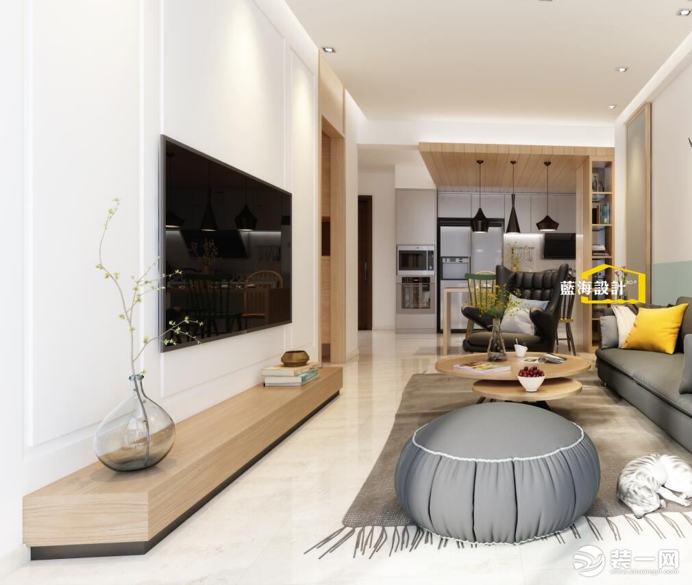 汕头蓝海设计东泰城市花园二居室90平现代风格效果图