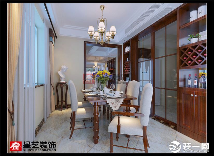 大汉龙城170平四居室新古典风格装修效果图餐厅