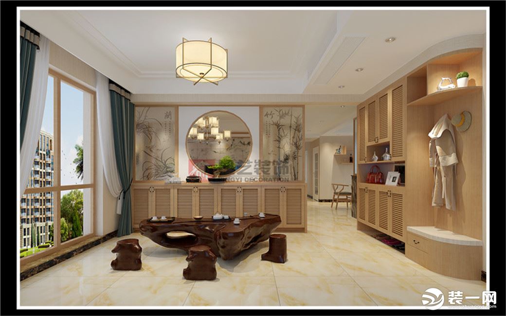 盛世华都140平三居室现代风格装修效果图茶室