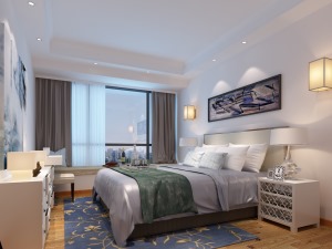 客户要一个舒适简洁的卧室主要以淡颜色为主