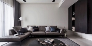 休闲区多以简单为主，在以风格为前提的基础上进行黑白灰三色调的软装搭配，凸显休闲的气息。