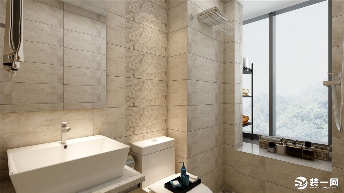 天丰国际71㎡三居室现代简约卫生间装修效果图