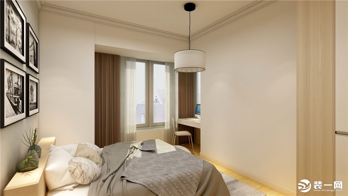 天丰国际71㎡三居室现代简约卧室装修效果图