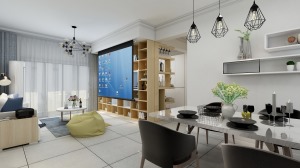 天丰国际71㎡三居室现代简约装修效果图