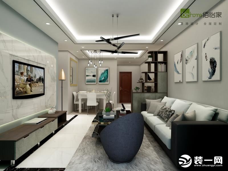 中惠香樟绿洲120平二居室现代风格客厅装修