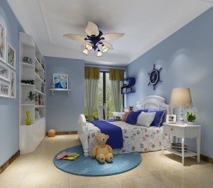 丰泰观山140平方三居室中式风格男孩儿童房装修效果图