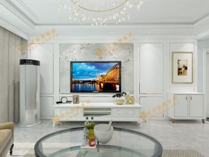 160平三居室美式风格电视背景墙装修效果图