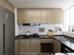 诺丁山b2-2802-160平大户型现代简约风格效果图厨房正面