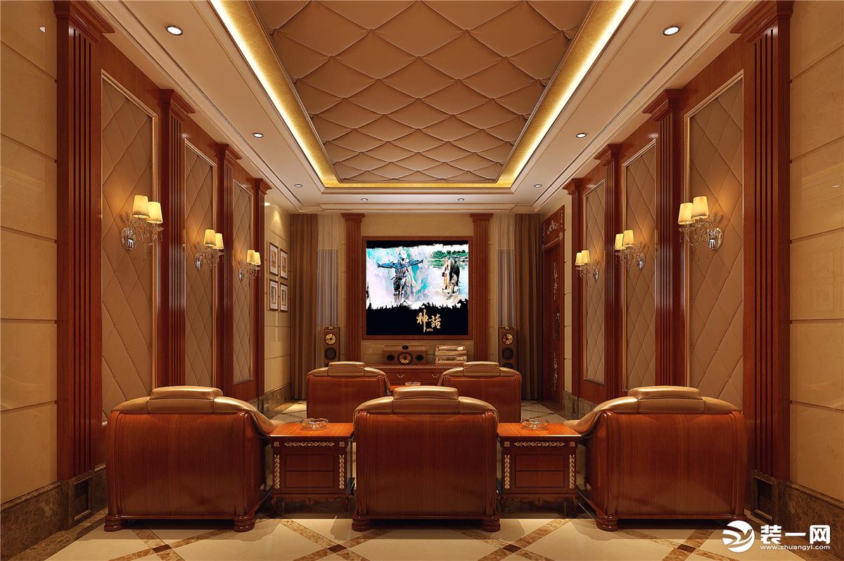 惠州润城装饰珑湖湾800平方法式风格视听室效果图案例