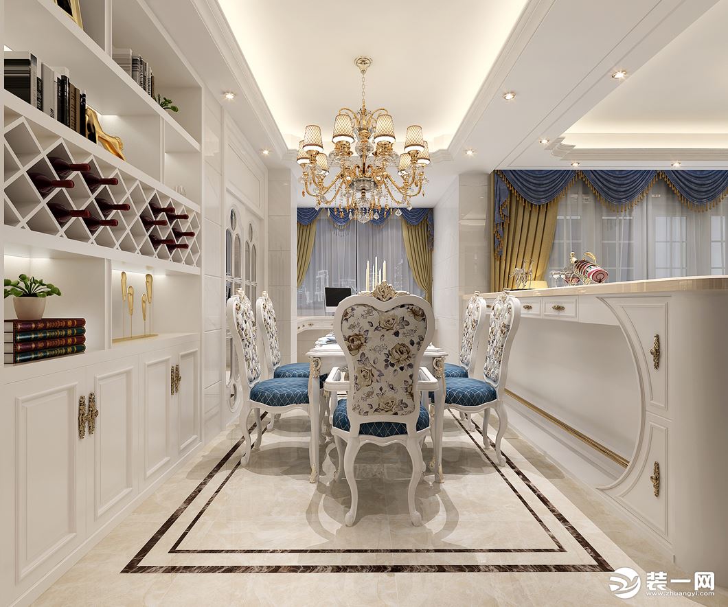惠州品界整装水云居135平欧式风格餐厅效果图