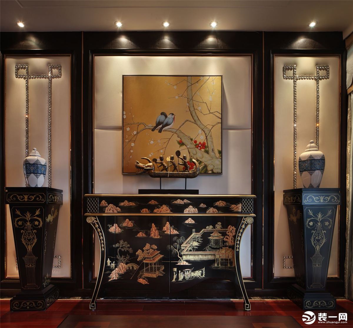 桂林艺匠装饰110平米新古典风格装修效果图电视背景墙