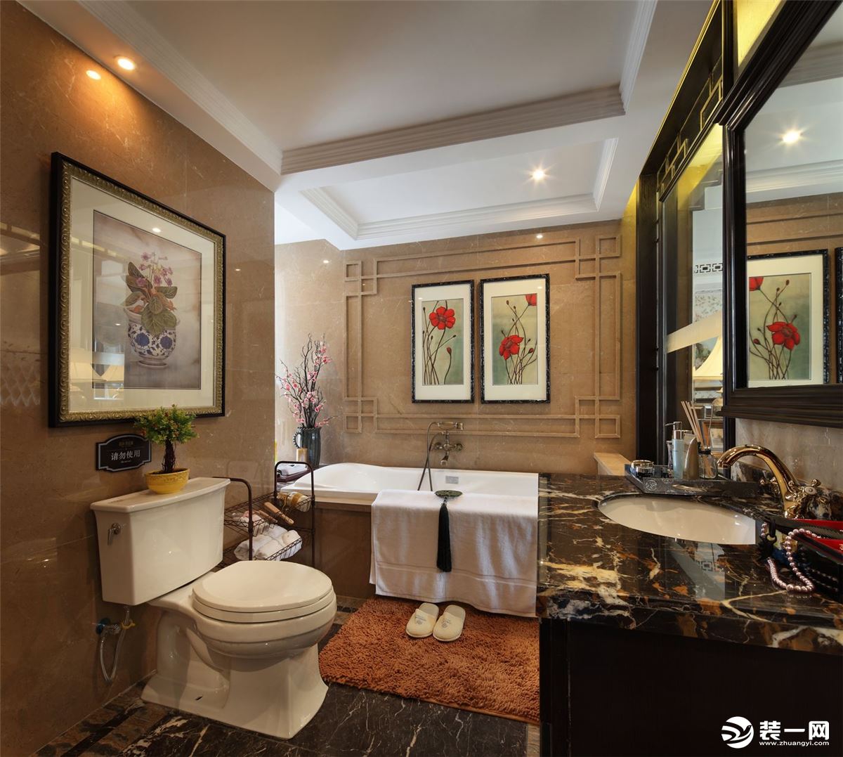 桂林艺匠装饰110平米新古典风格装修效果图卫生间浴室