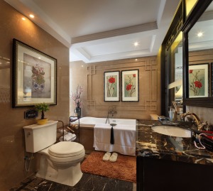 桂林艺匠装饰110平米新古典风格装修效果图卫生间浴室