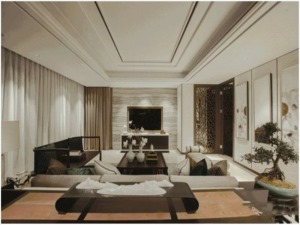 新地东方明珠-165㎡四居室中式风格装修效果图