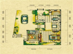 258㎡别墅中式风格装修效果图-平面图
