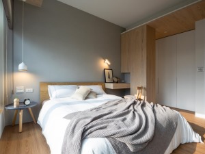 卧室宁波蘑菇加装饰涨浦景苑+日式风格三居室装修设计案例