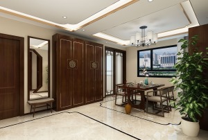 赤峰比屋装饰清华园110平米新中式风格装修效果图