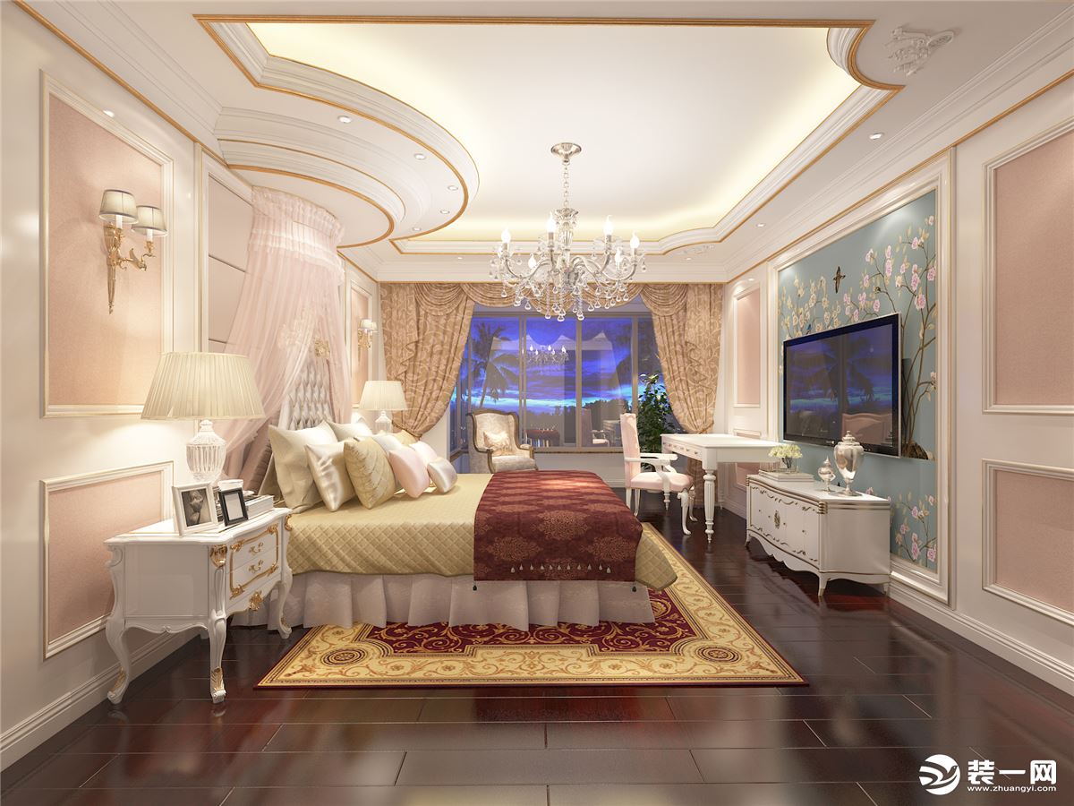 惠州九木堂装饰金山湖花园316平方法式风格卧室效果图