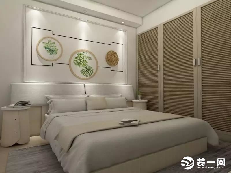 卧室摒弃繁琐的装饰，简洁的轮廓只为凸显木纹的天然质感，衣柜到顶式设计最大化利用空间，也更显整体大气。