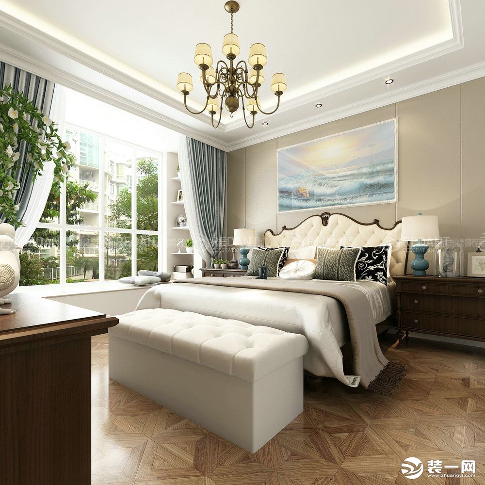 【红蚂蚁装饰】狮山原著复式175平简美风格卧室效果图