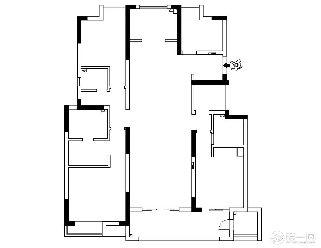 【红蚂蚁装饰】江南理想+北欧+户型图  四室两厅32万