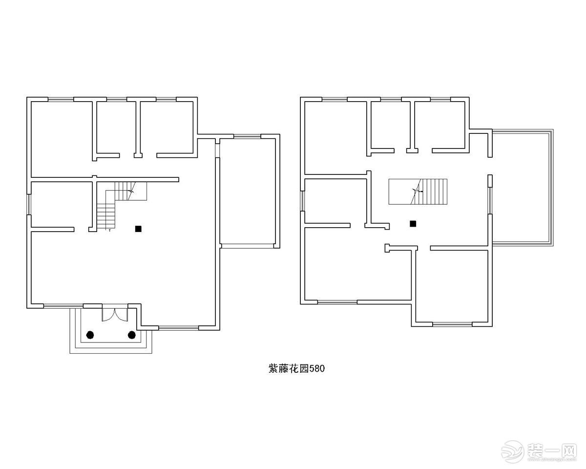 【红蚂蚁装饰】昆山紫藤花园+中式古典+户型图  别墅36万