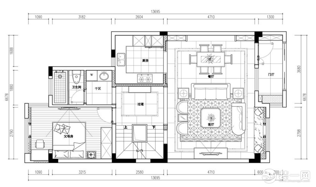 【紅螞蟻裝飾】建發(fā)獨(dú)墅灣+現(xiàn)代+戶型圖  三室兩廳30萬