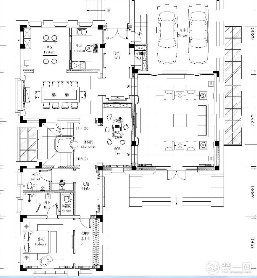 【红蚂蚁装饰】美庐+欧式+户型图  别墅半包80万