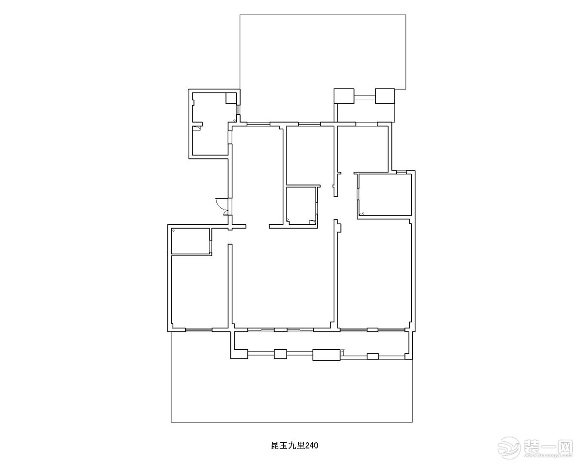 【红蚂蚁装饰】昆玉九里+现代+户型图  四室两厅40万