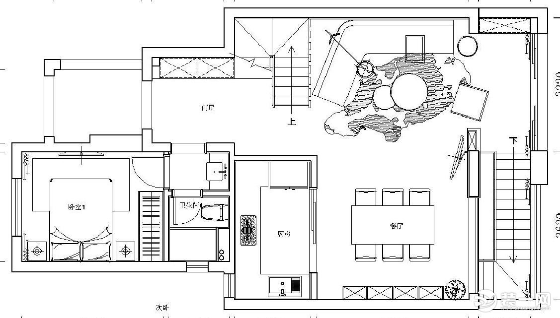 【红蚂蚁装饰】优步水岸+现代+户型图 下叠70万