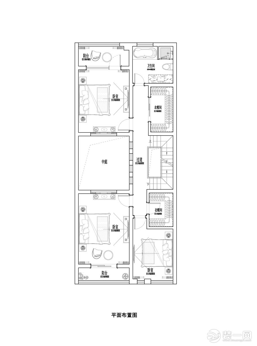 【红蚂蚁装饰】冠南苑+新中式+户型图   别墅全包80万