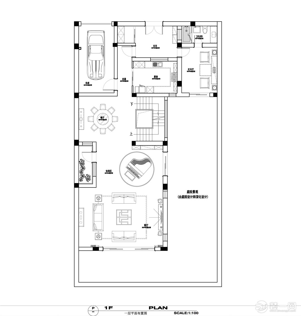 【红蚂蚁装饰】天亚水景城别墅+现代美式+户型图  别墅95.6万