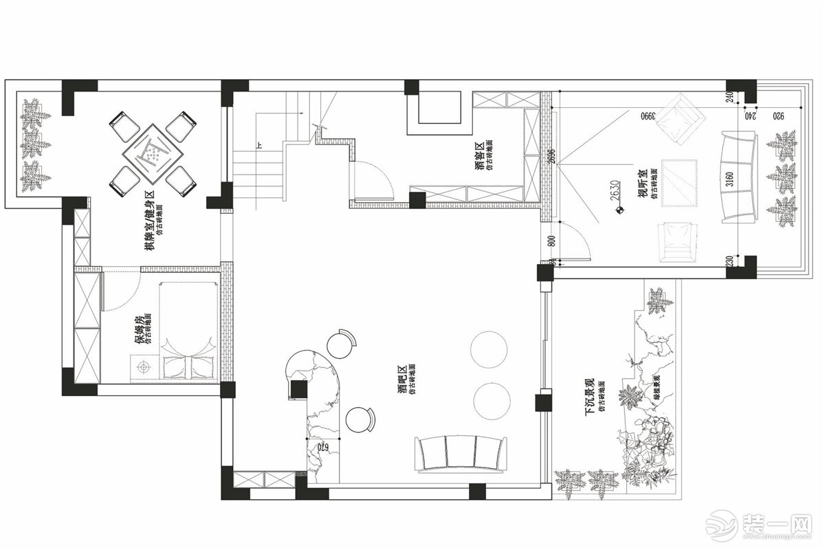 【红蚂蚁装饰】张家港信景一天+欧式+户型图  别墅全包155万