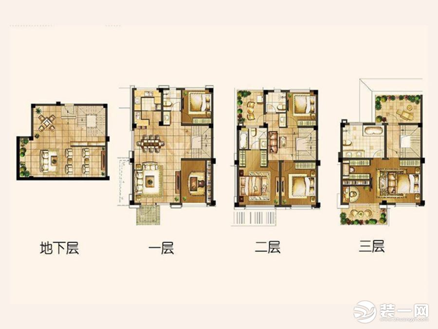 【红蚂蚁装饰】景瑞无双+现代+户型图  别墅全包82万