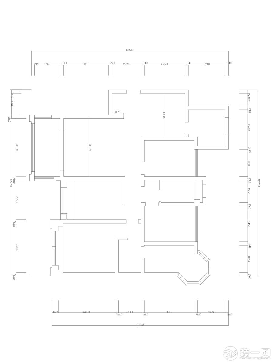 【红蚂蚁装饰】南山檀君+美式混搭+户型图  四室两厅全包26万