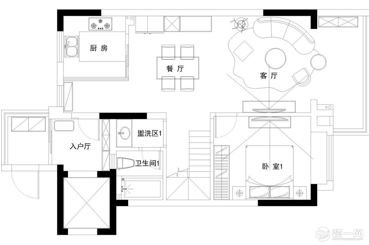 【紅螞蟻裝飾】鉆石灣+現(xiàn)代+戶型圖  別墅半包20萬